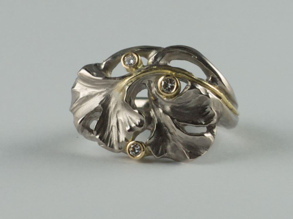 Gold and diamond ring