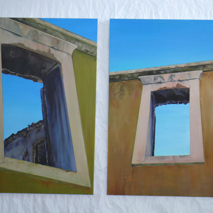 Windows Kalamoti, Greece.  Oil on canvas