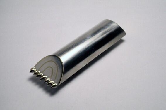 Mezuzah Sterling silver inlayed with pure gold