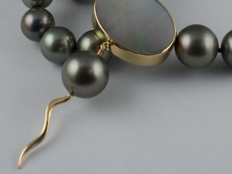 Mother of pearl, gold and Pearls