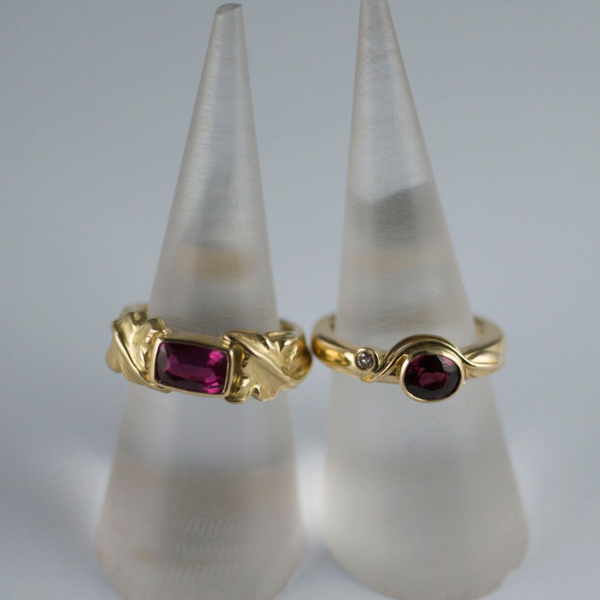 Madagascan Ruby carved 18ct god ring.African ruby ,diamond 18ct gold ring