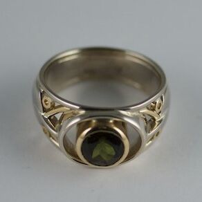 Tourmaline white yellow gold