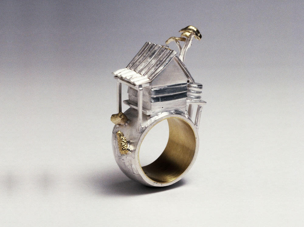 Ceremonial Marriage Ring in silver &18ct gold